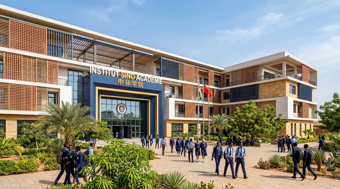 Façade officielle de l'Institut Sino Académie à Niamey